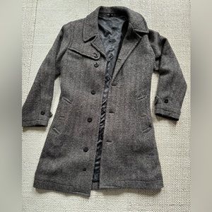 LL Bean Gray Alpaca Wool Blend Over Coat Men’s Medium